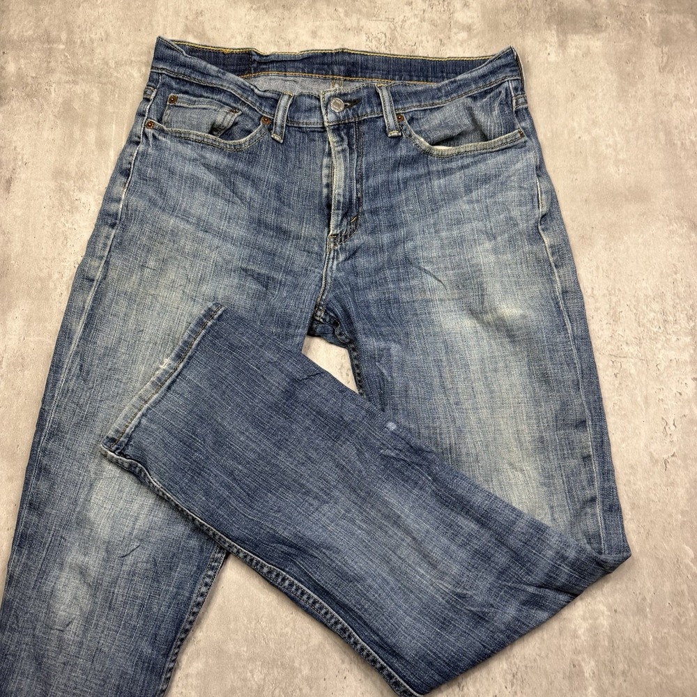Levis 514 Jeans Mens 32x32 Blue Denim Slim Straight Medium Wash Red Tab Cotton